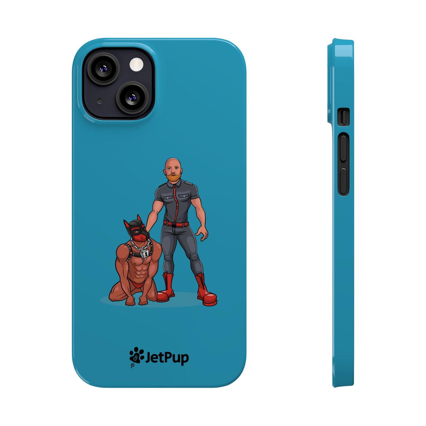 Dad & Pup Slim iPhone Cases - Turquoise