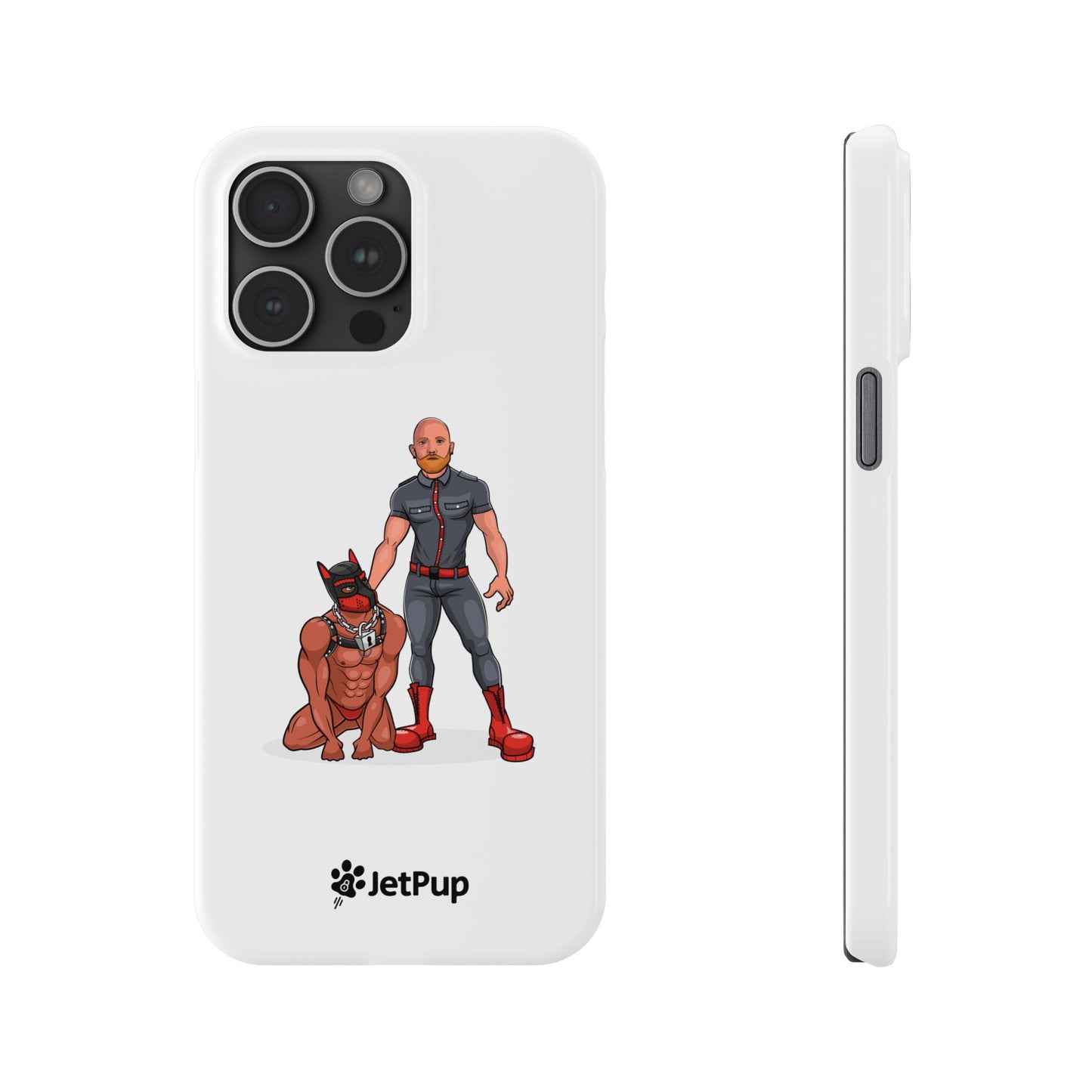 Dad & Pup Slim iPhone Cases - White