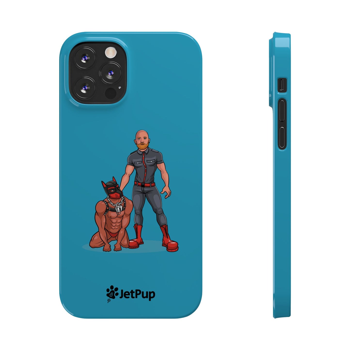 Dad & Pup Slim iPhone Cases - Turquoise
