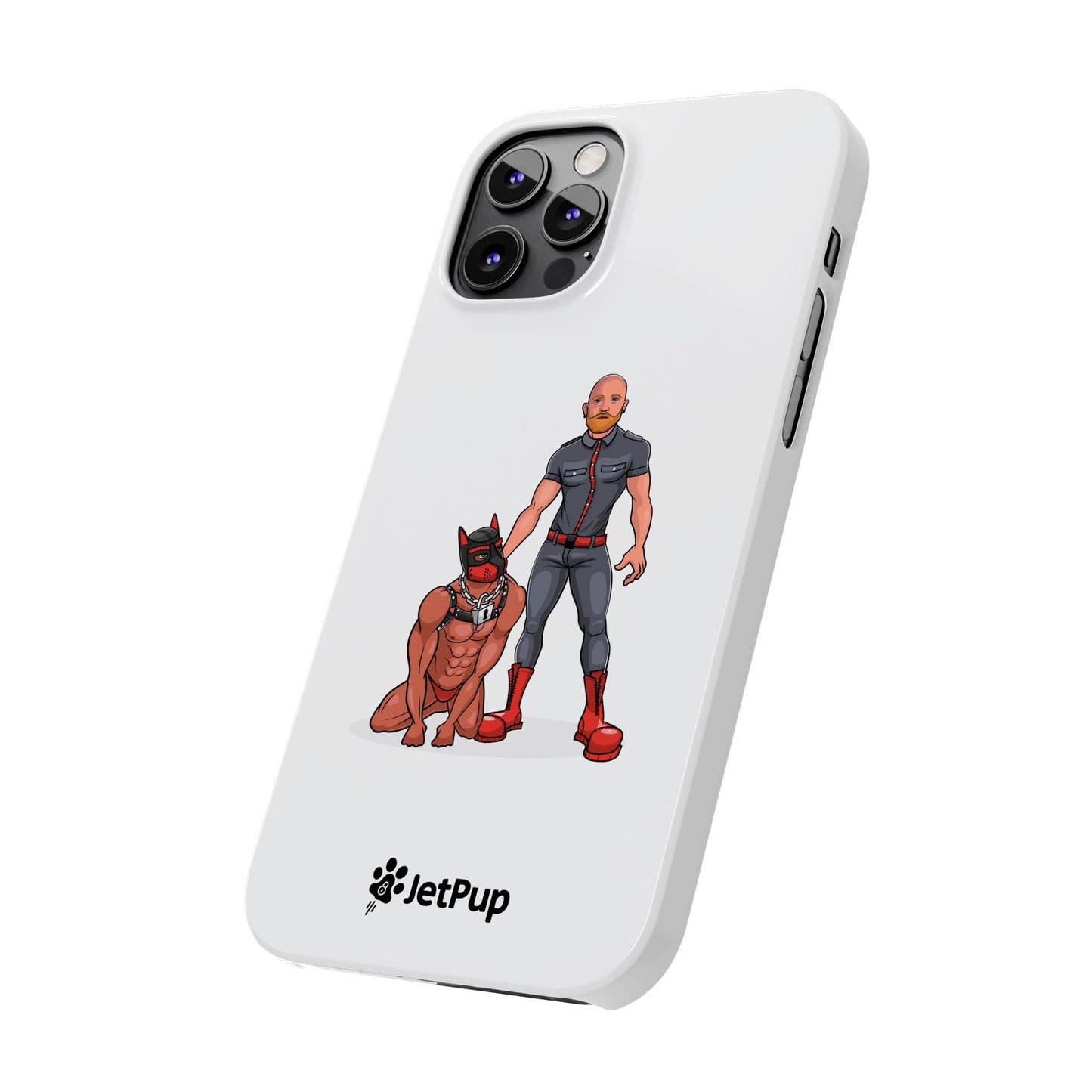 Dad & Pup Slim iPhone Cases - White