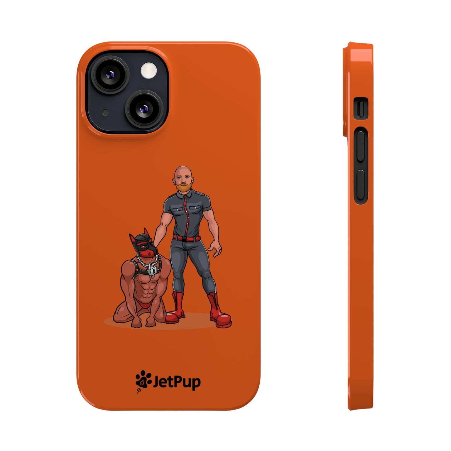 Dad & Pup Slim iPhone Cases - Orange