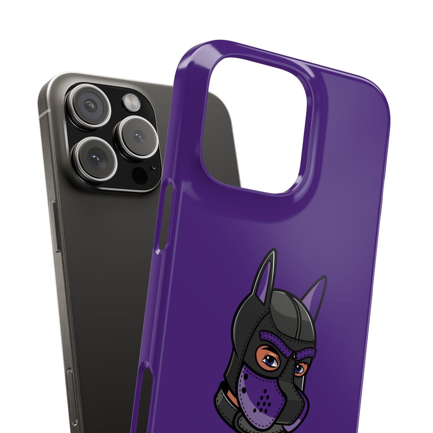 Pup Hood Slim iPhone Cases - Purple