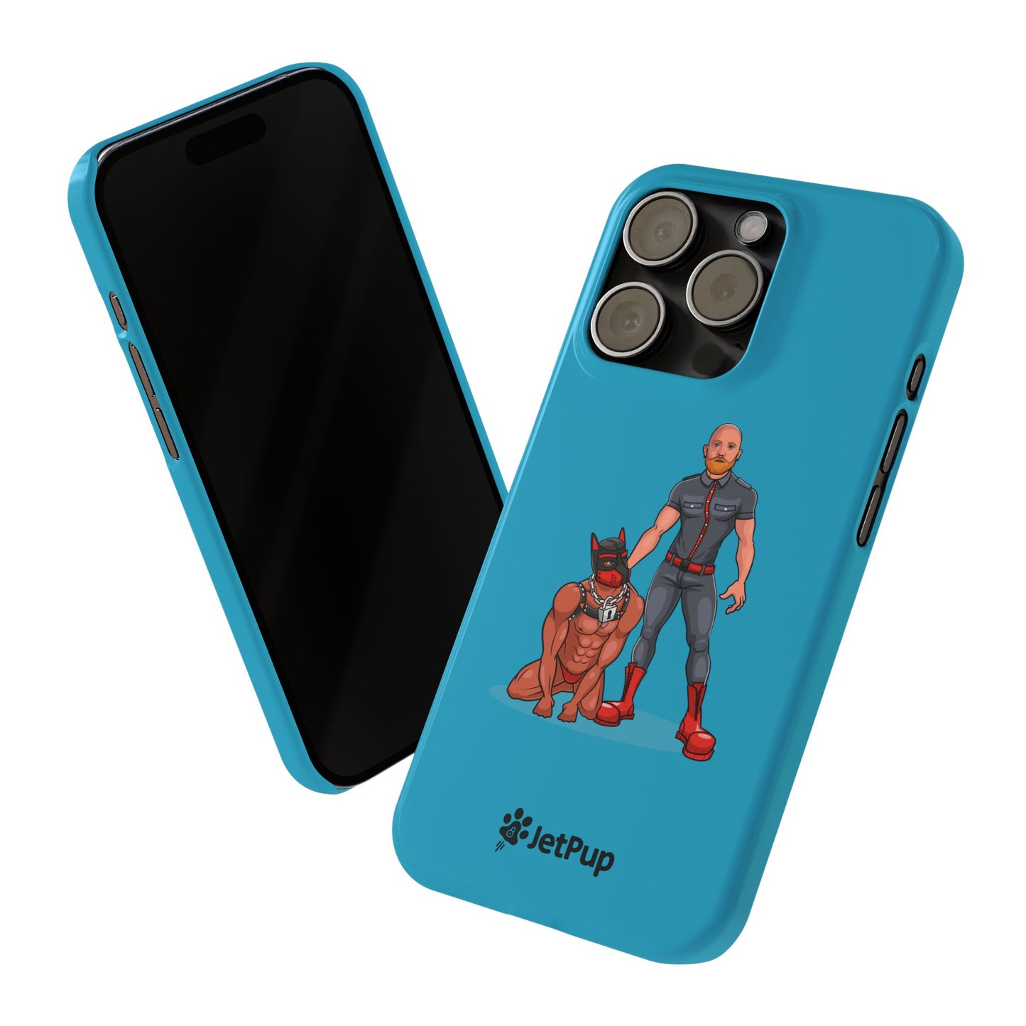 Dad & Pup Slim iPhone Cases - Turquoise