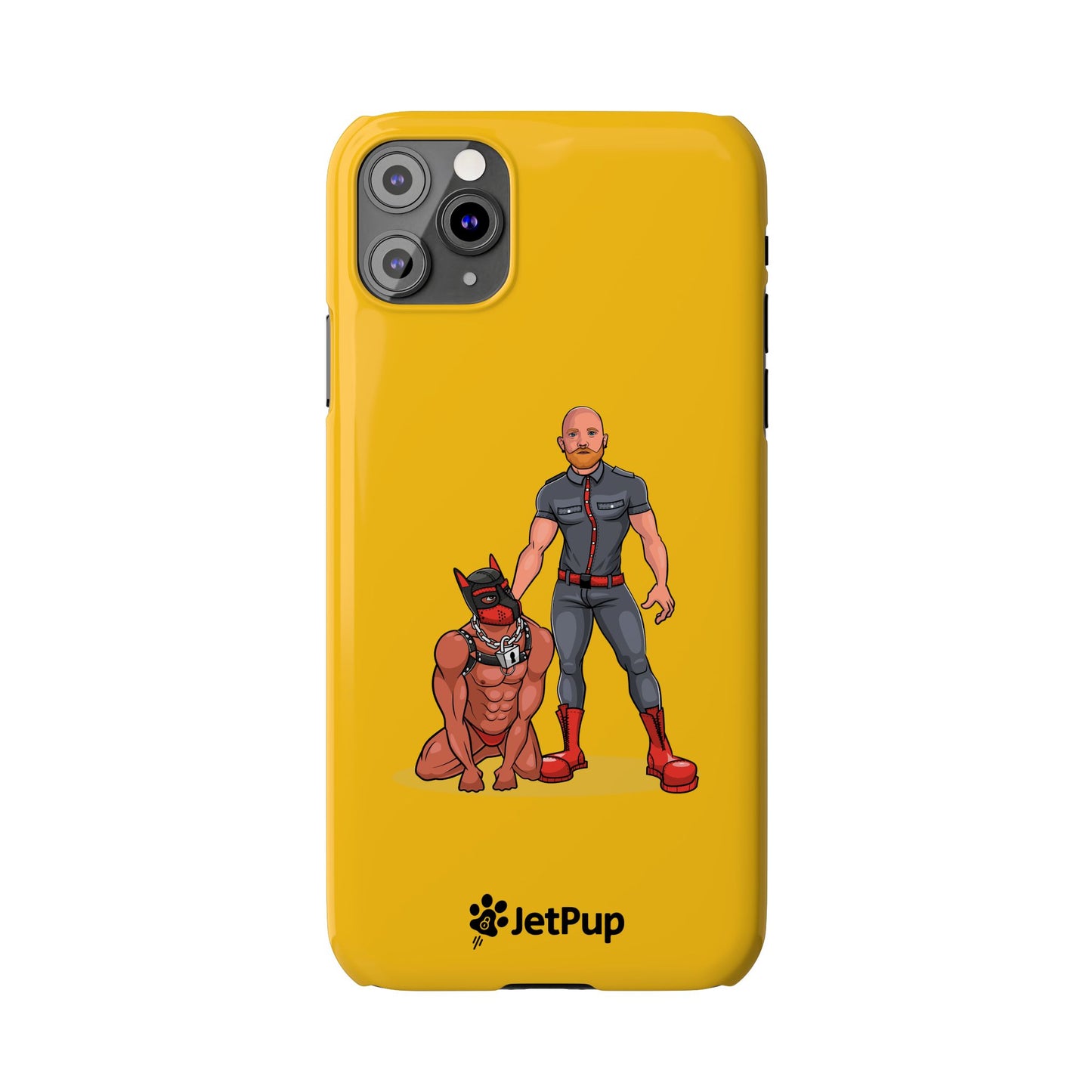 Dad & Pup Slim iPhone Cases - Yellow
