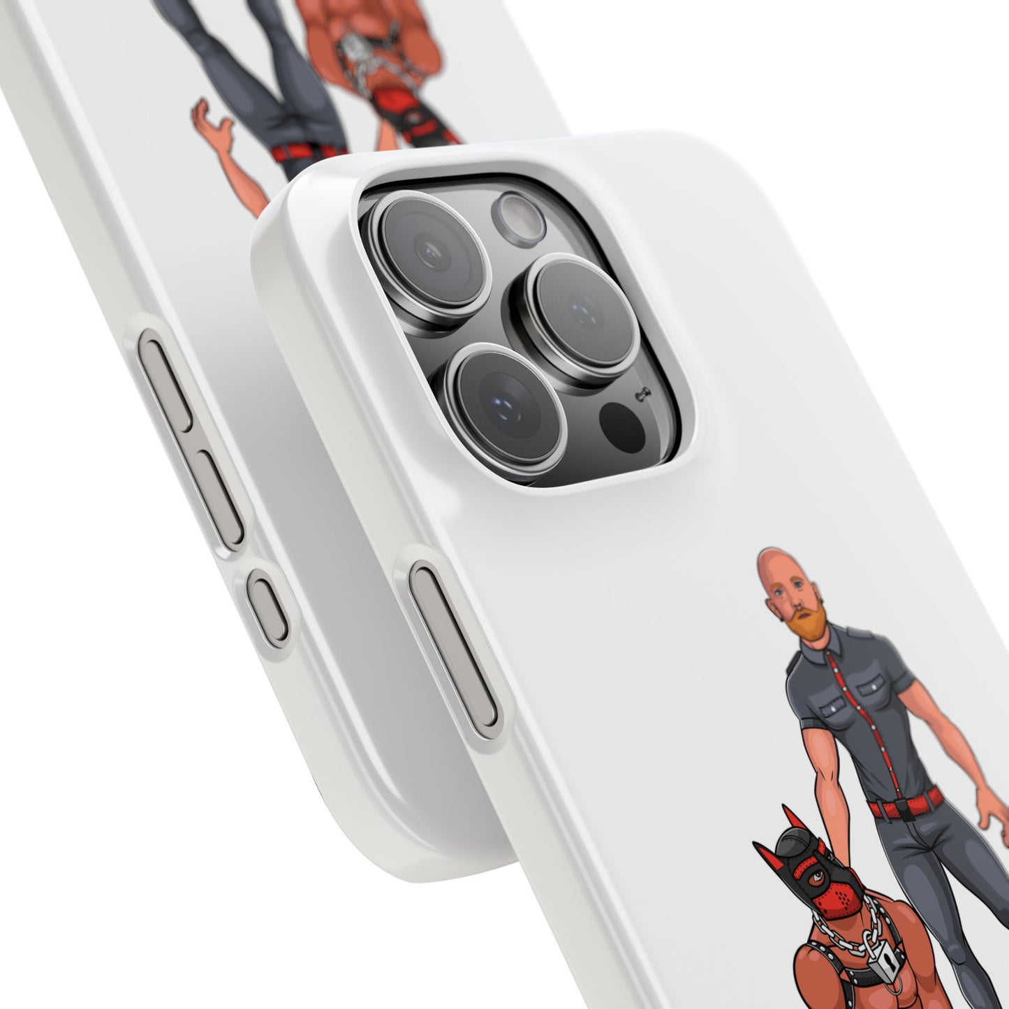 Dad & Pup Slim iPhone Cases - White