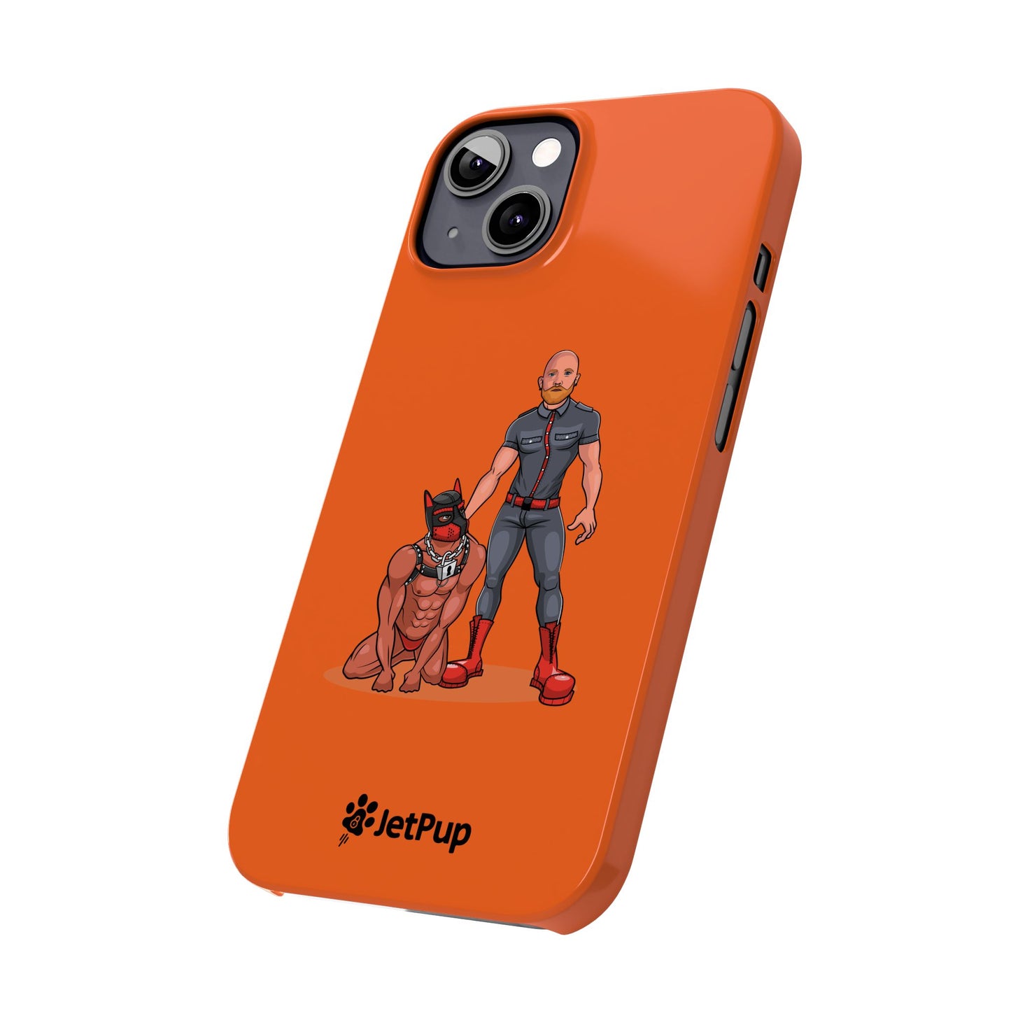 Dad & Pup Slim iPhone Cases - Orange