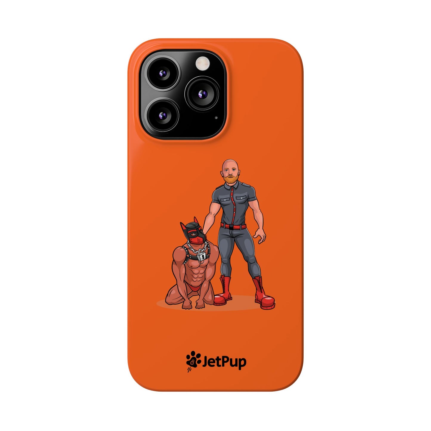 Dad & Pup Slim iPhone Cases - Orange