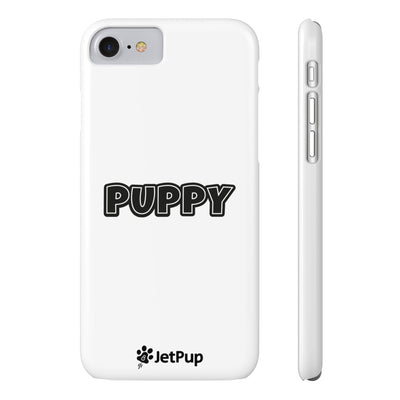 Puppy Slim iPhone Cases - White