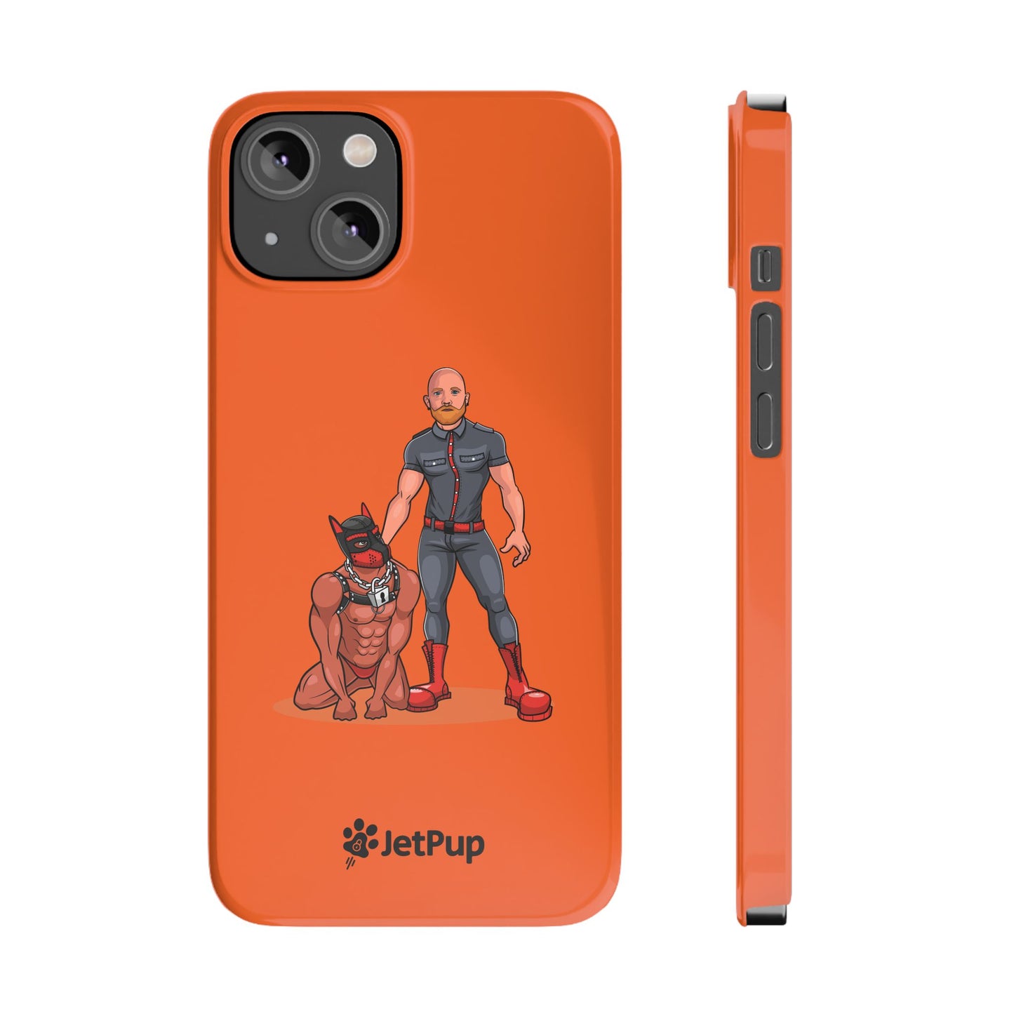 Dad & Pup Slim iPhone Cases - Orange