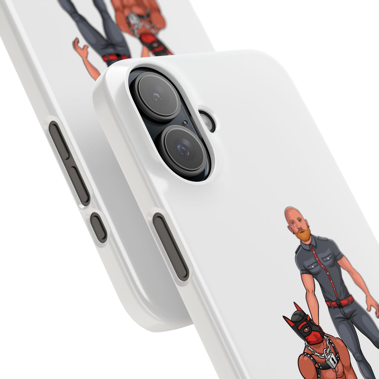 Dad & Pup Slim iPhone Cases - White