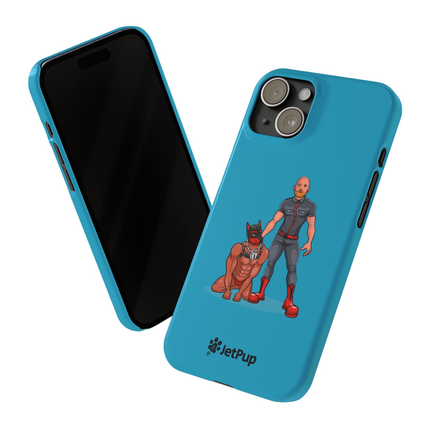 Dad & Pup Slim iPhone Cases - Turquoise