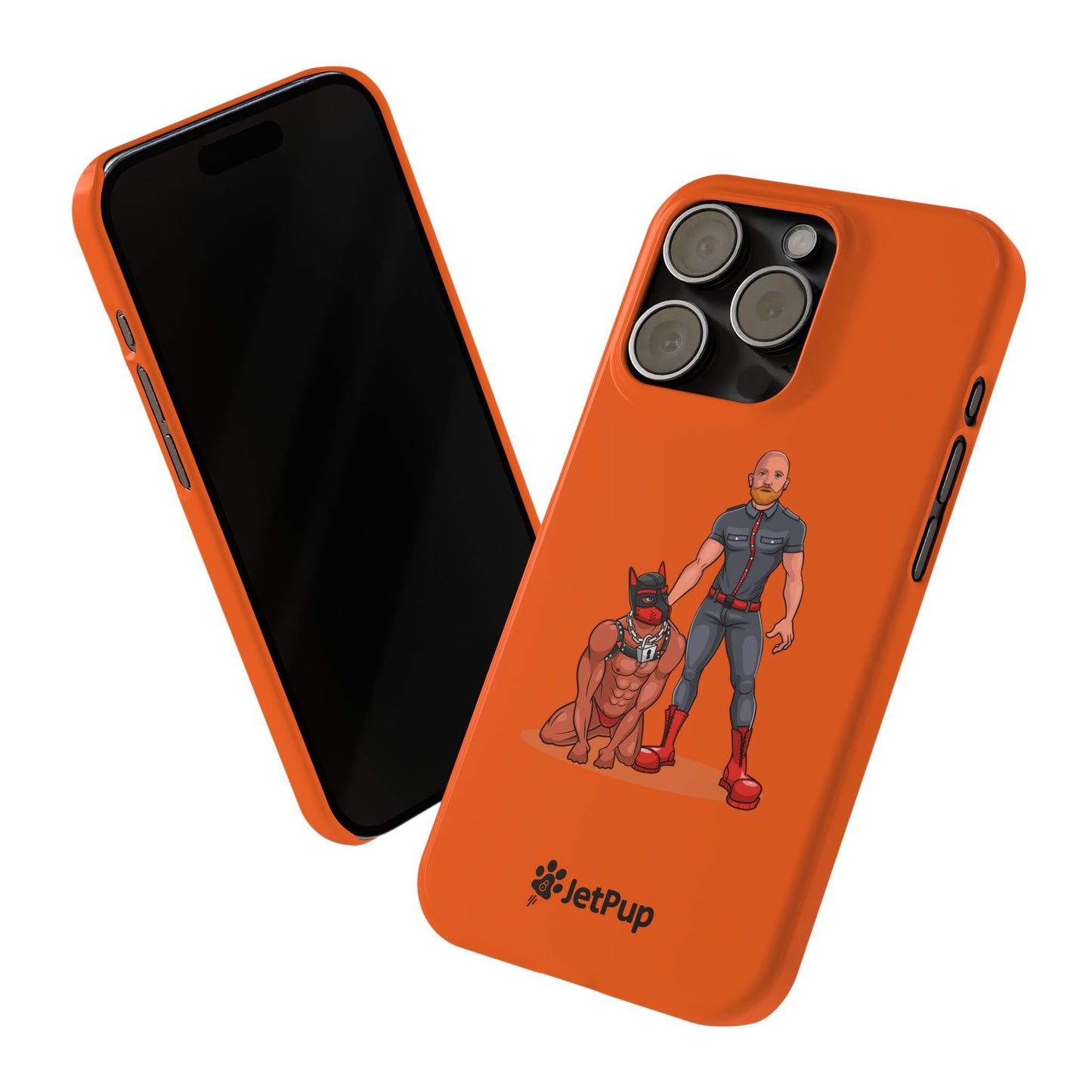 Dad & Pup Slim iPhone Cases - Orange