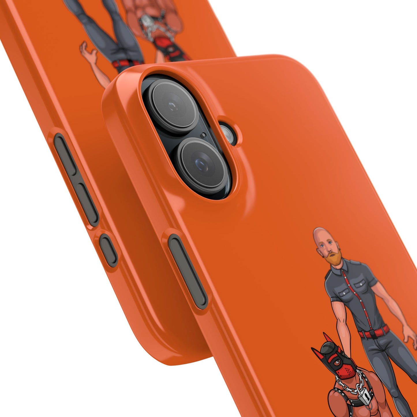 Dad & Pup Slim iPhone Cases - Orange