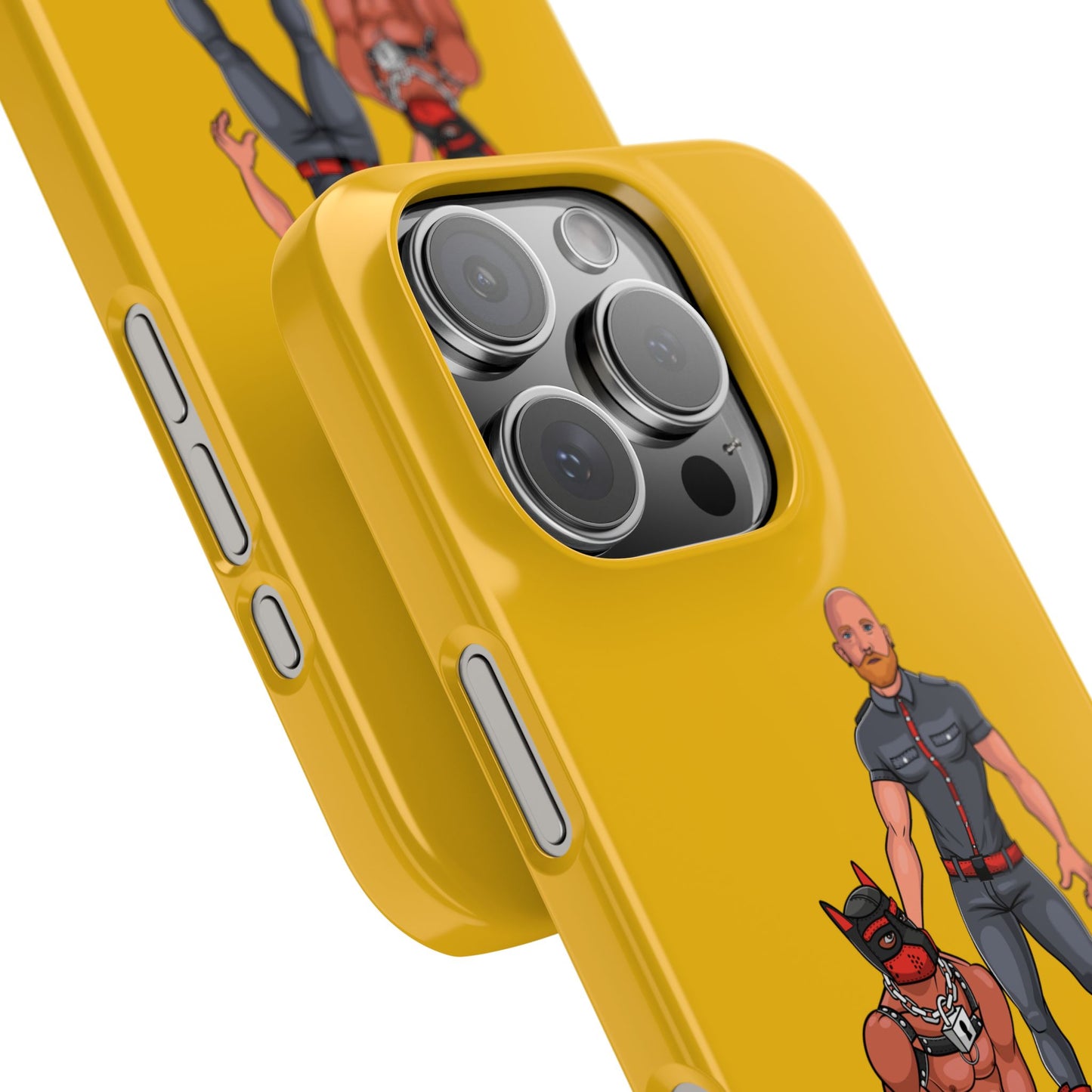 Dad & Pup Slim iPhone Cases - Yellow