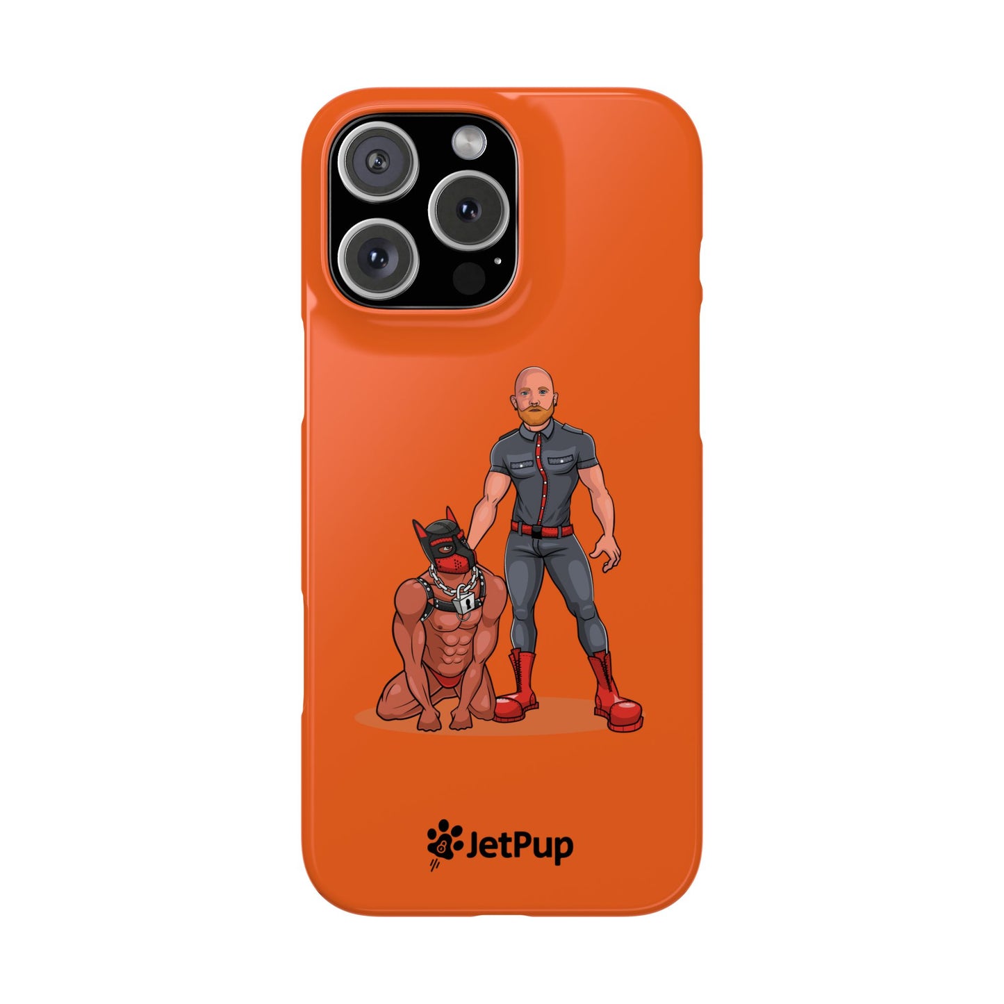 Dad & Pup Slim iPhone Cases - Orange