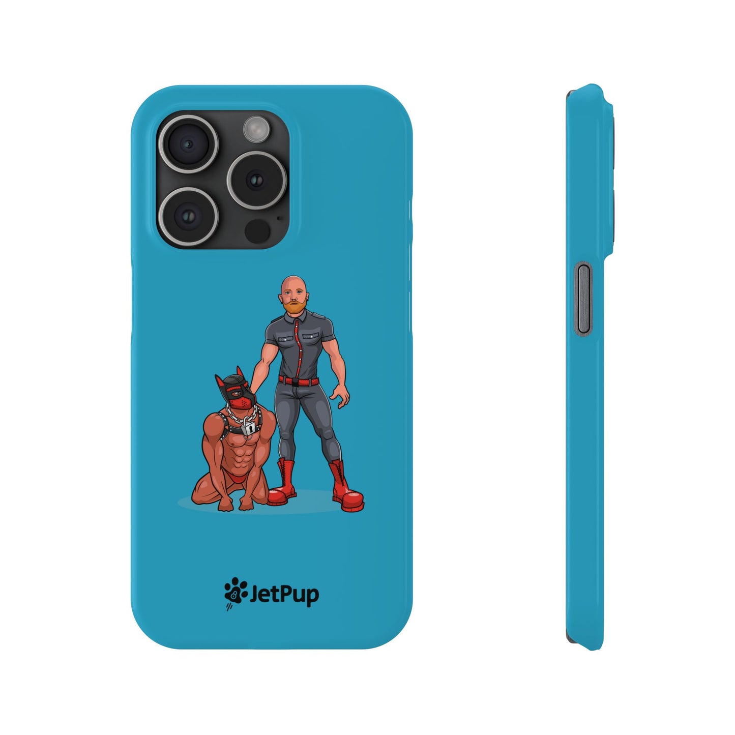Dad & Pup Slim iPhone Cases - Turquoise