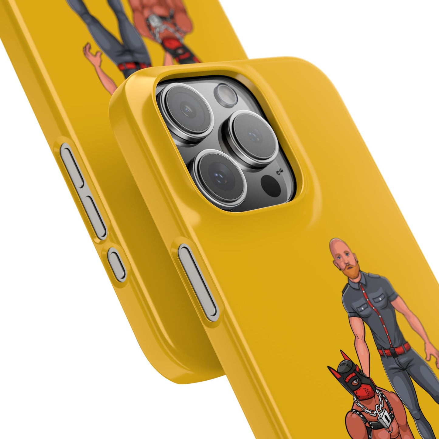 Dad & Pup Slim iPhone Cases - Yellow