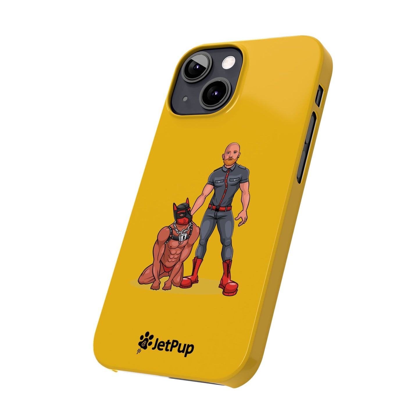 Dad & Pup Slim iPhone Cases - Yellow