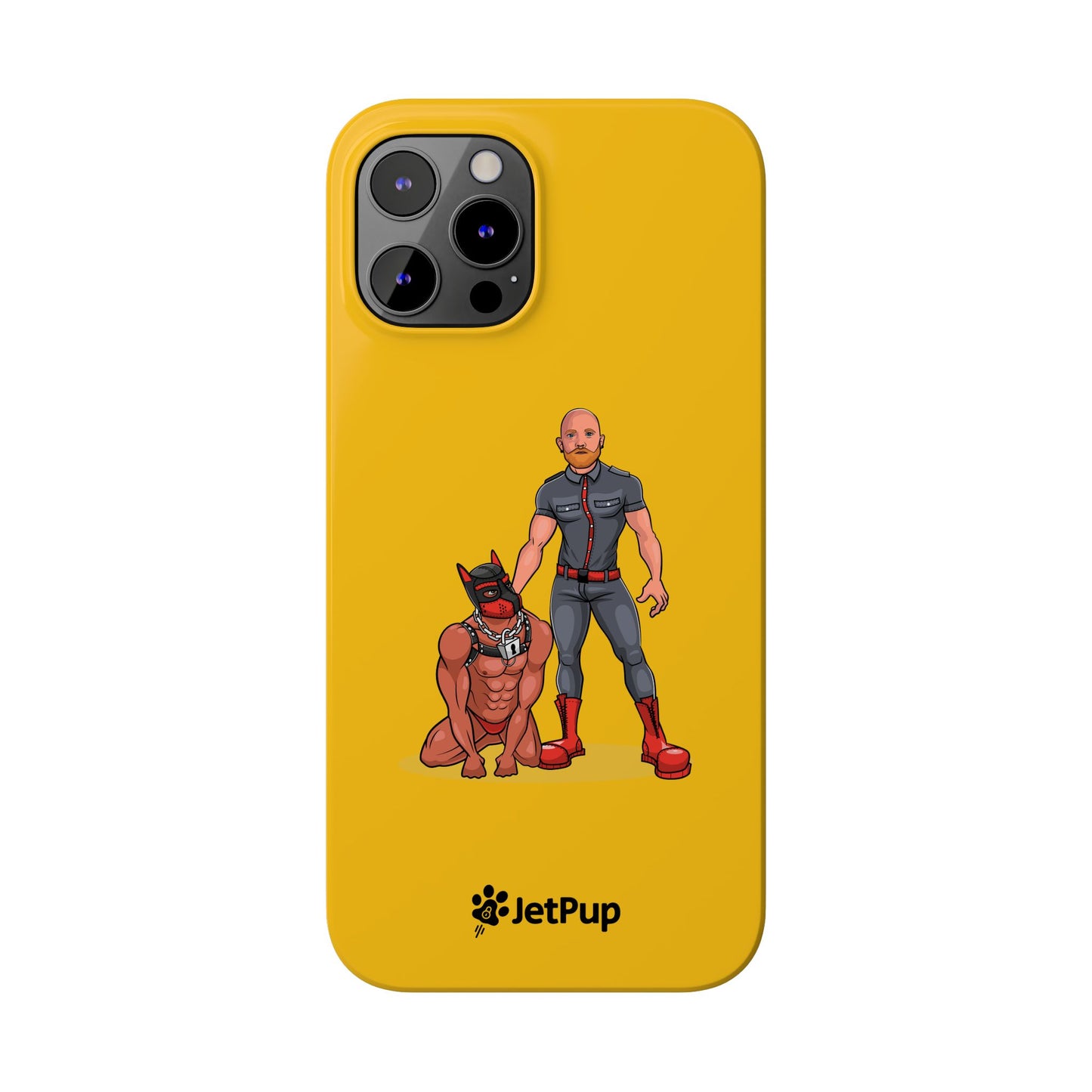 Dad & Pup Slim iPhone Cases - Yellow