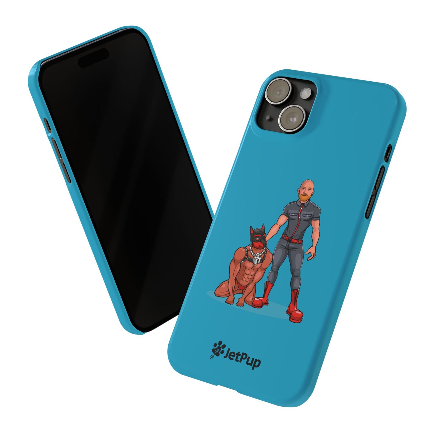 Dad & Pup Slim iPhone Cases - Turquoise