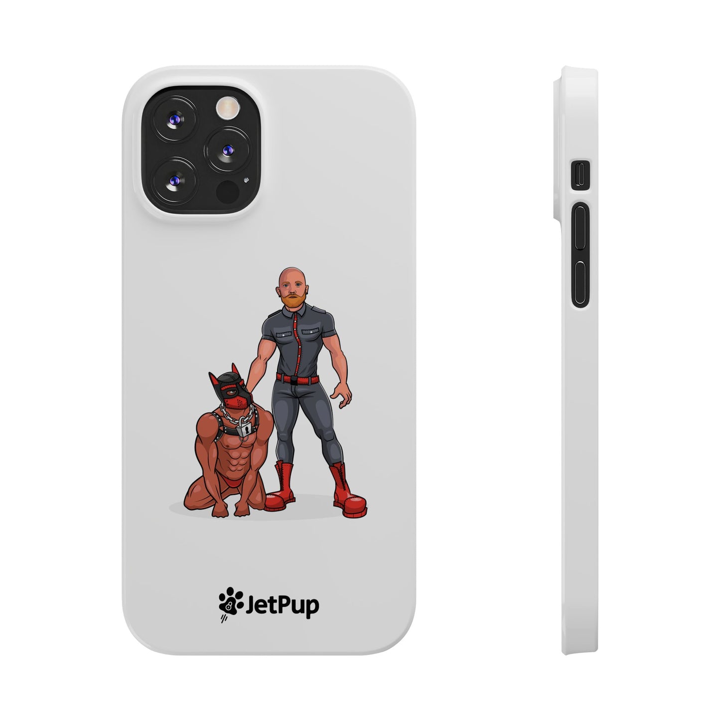 Dad & Pup Slim iPhone Cases - White