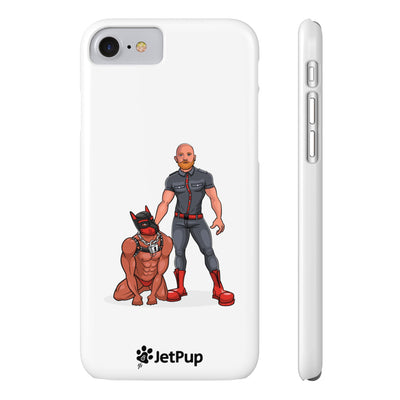 Dad & Pup Slim iPhone Cases - White