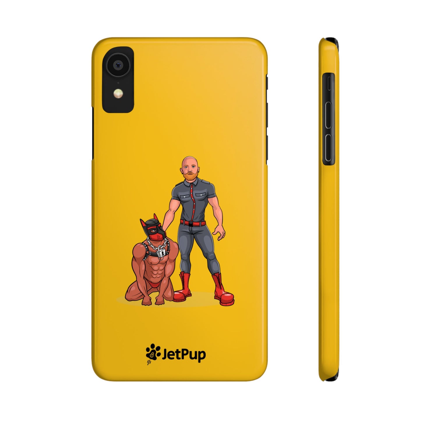 Dad & Pup Slim iPhone Cases - Yellow