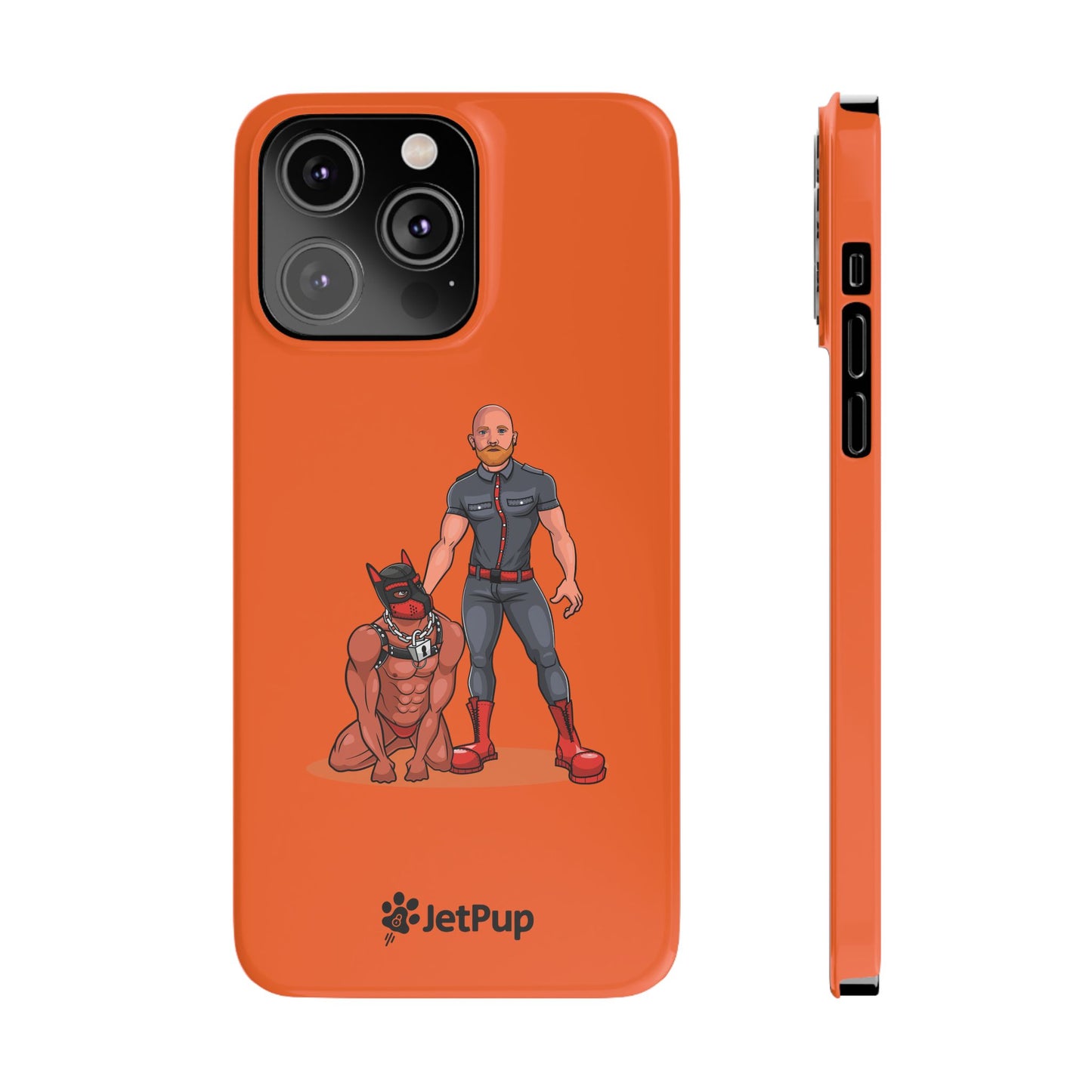 Dad & Pup Slim iPhone Cases - Orange
