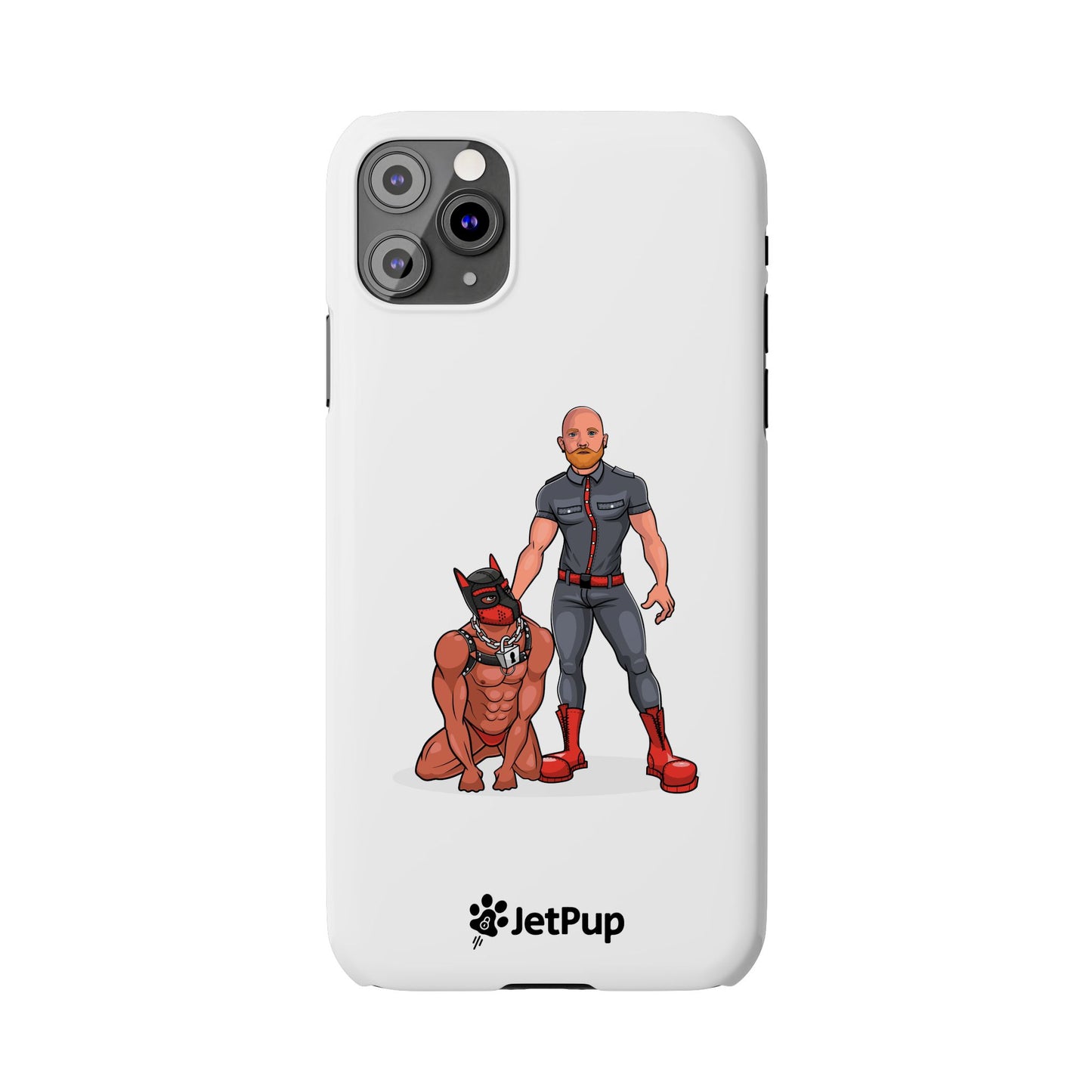 Dad & Pup Slim iPhone Cases - White