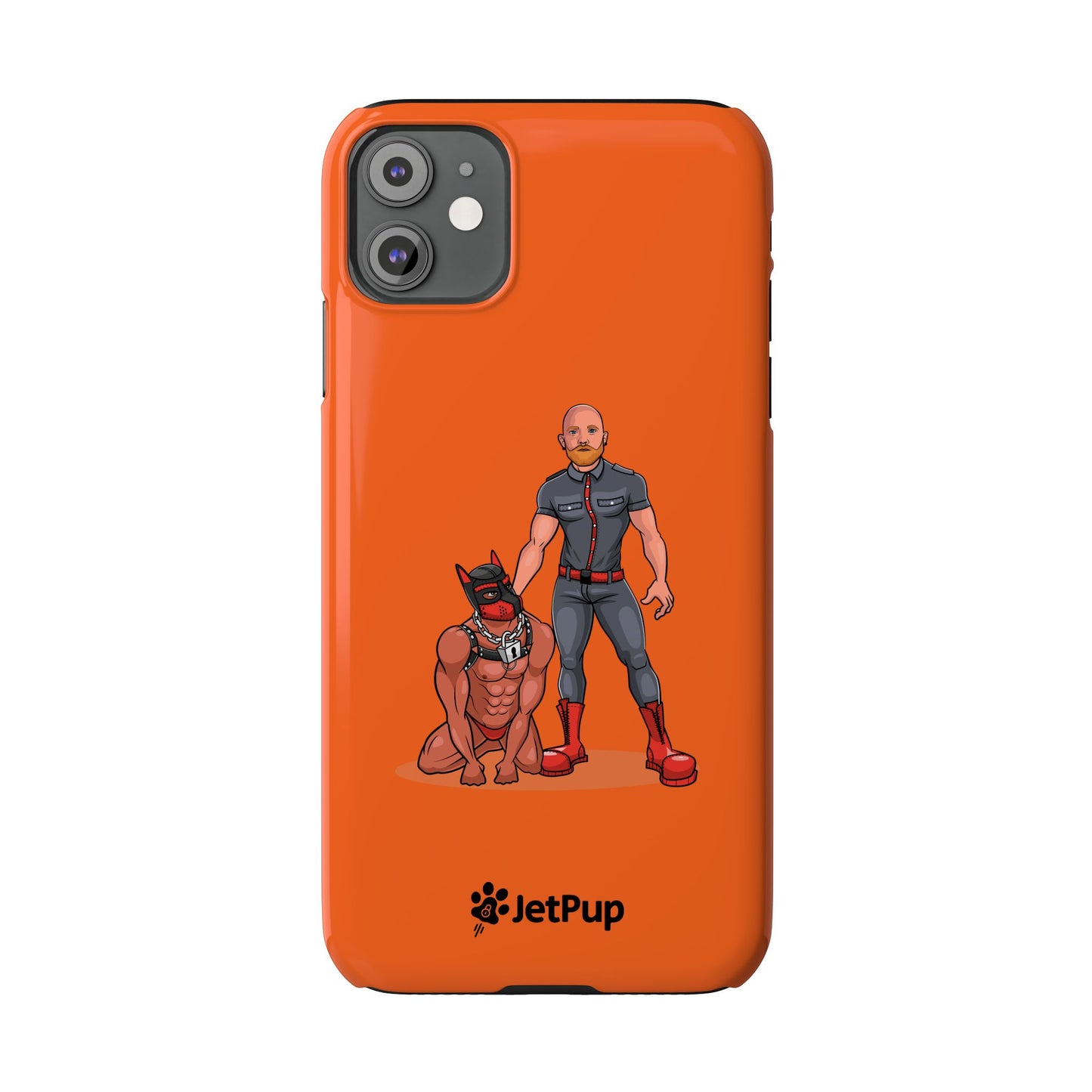 Dad & Pup Slim iPhone Cases - Orange