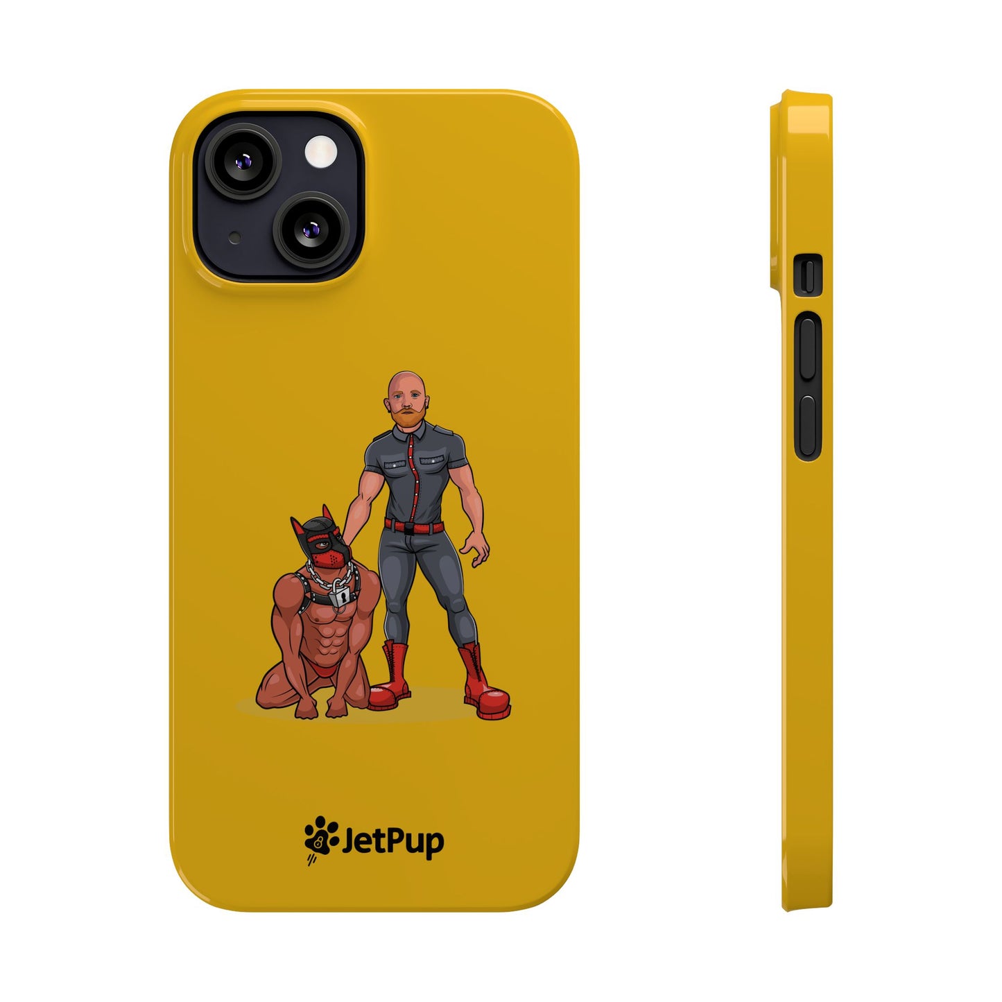 Dad & Pup Slim iPhone Cases - Yellow