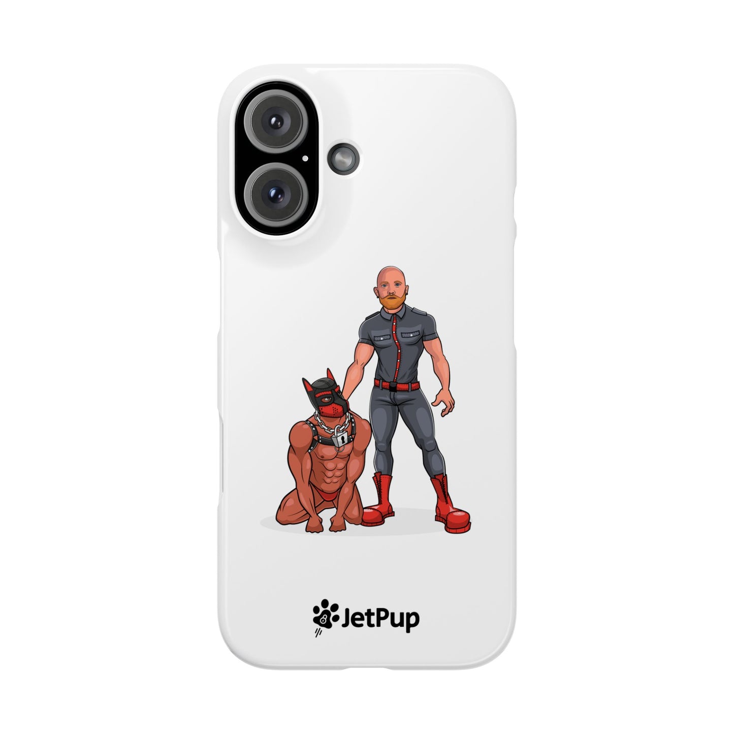 Dad & Pup Slim iPhone Cases - White