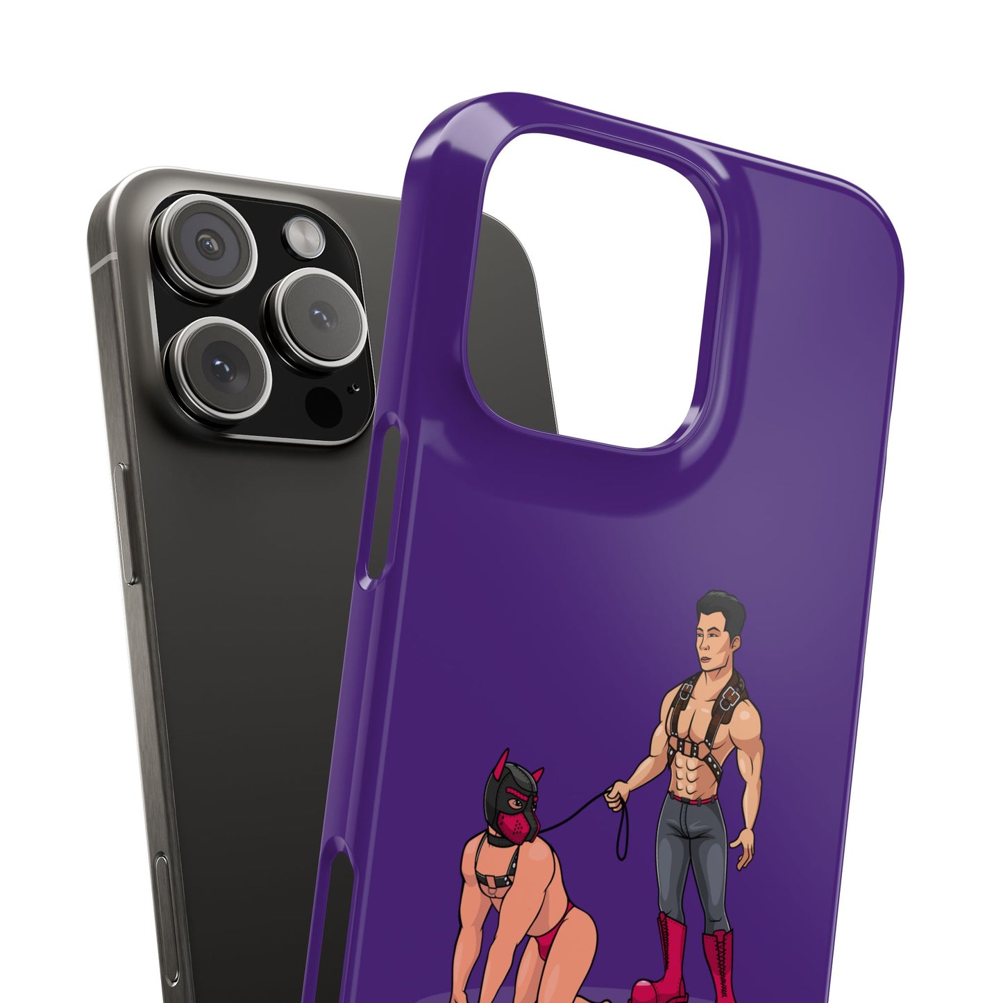 Handler & Pup Slim iPhone Cases - Purple