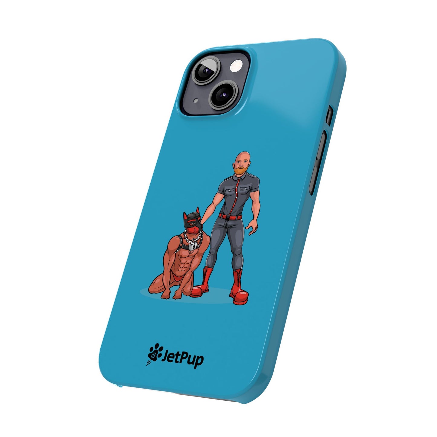 Dad & Pup Slim iPhone Cases - Turquoise