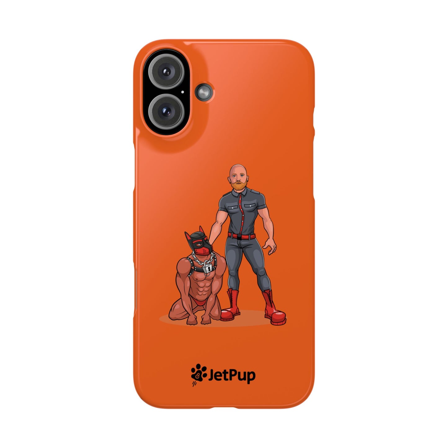 Dad & Pup Slim iPhone Cases - Orange