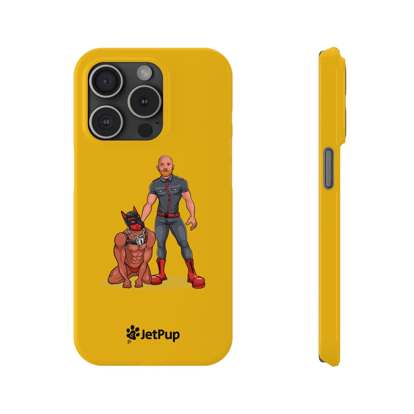 Dad & Pup Slim iPhone Cases - Yellow
