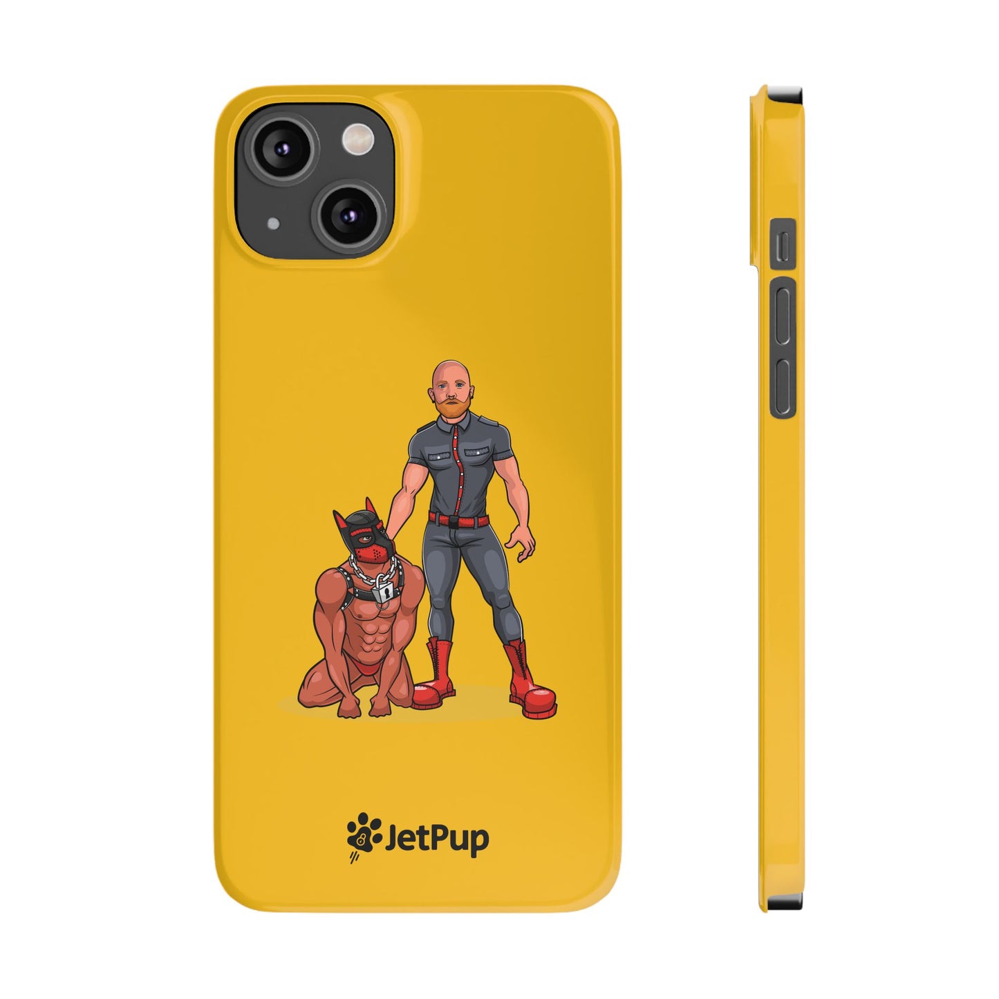 Dad & Pup Slim iPhone Cases - Yellow