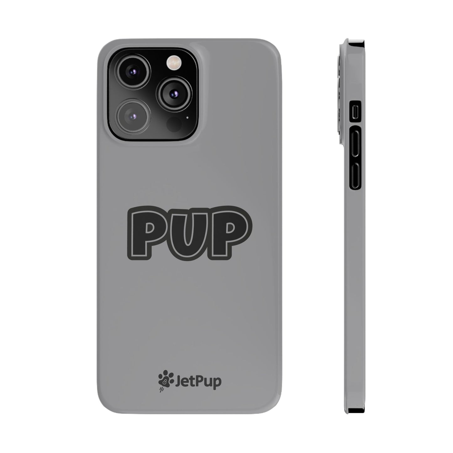Pup Slim iPhone Cases - Grey