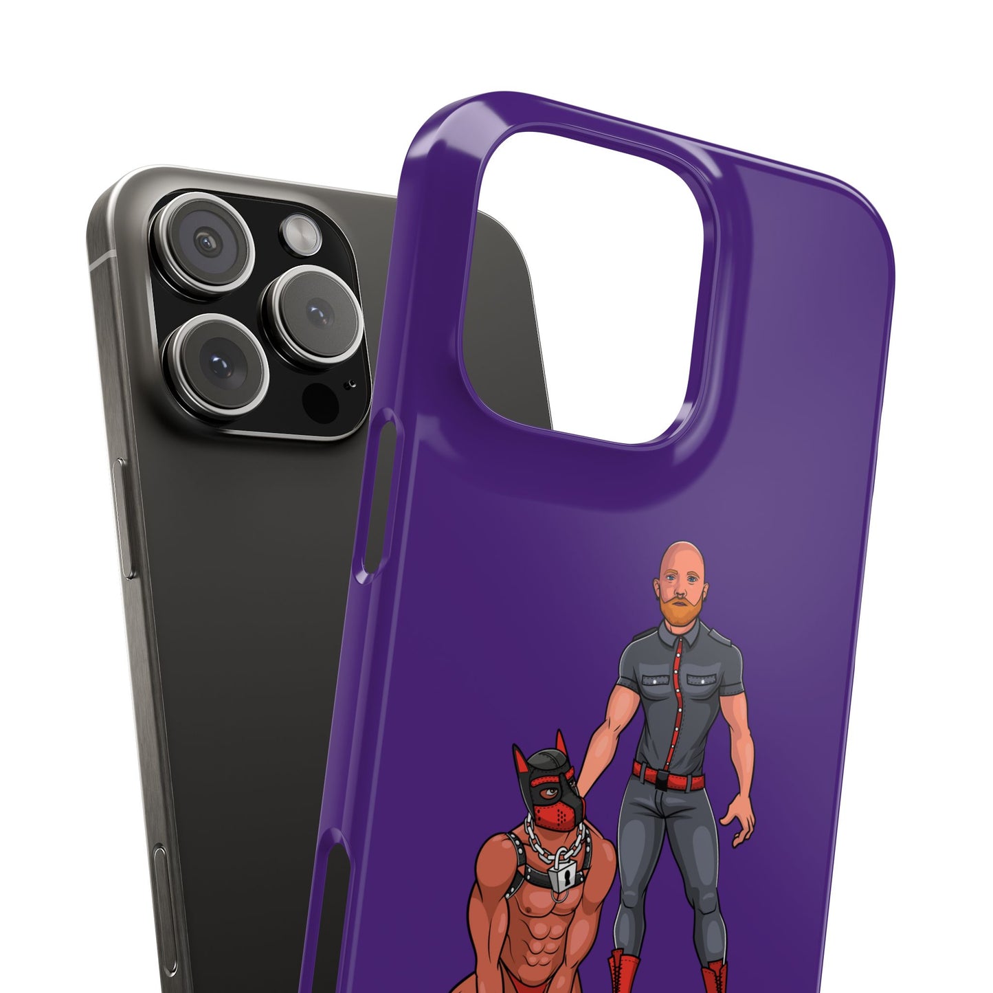Dad & Pup Slim iPhone Cases - Purple