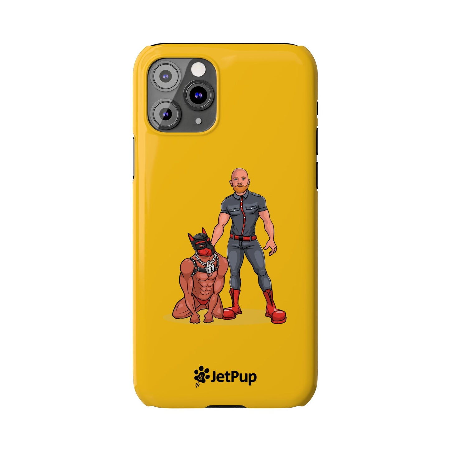 Dad & Pup Slim iPhone Cases - Yellow