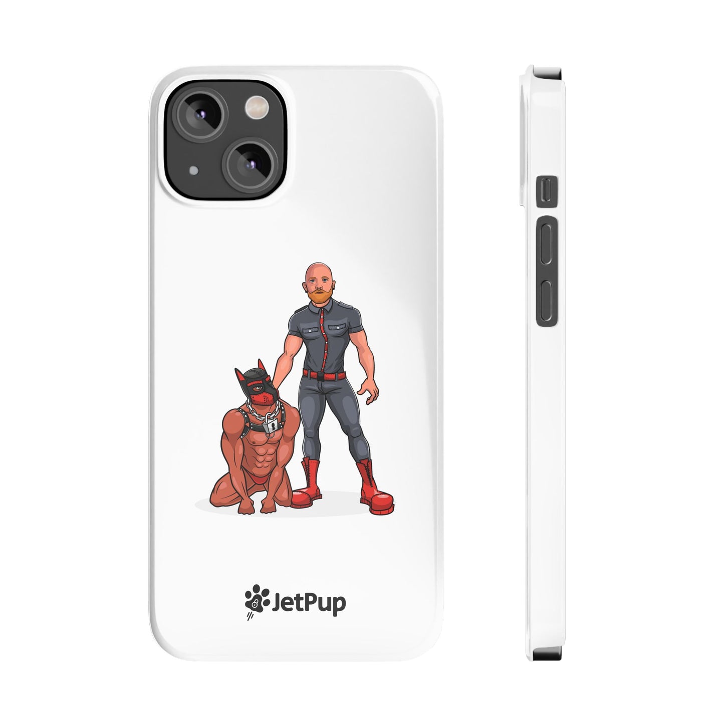 Dad & Pup Slim iPhone Cases - White