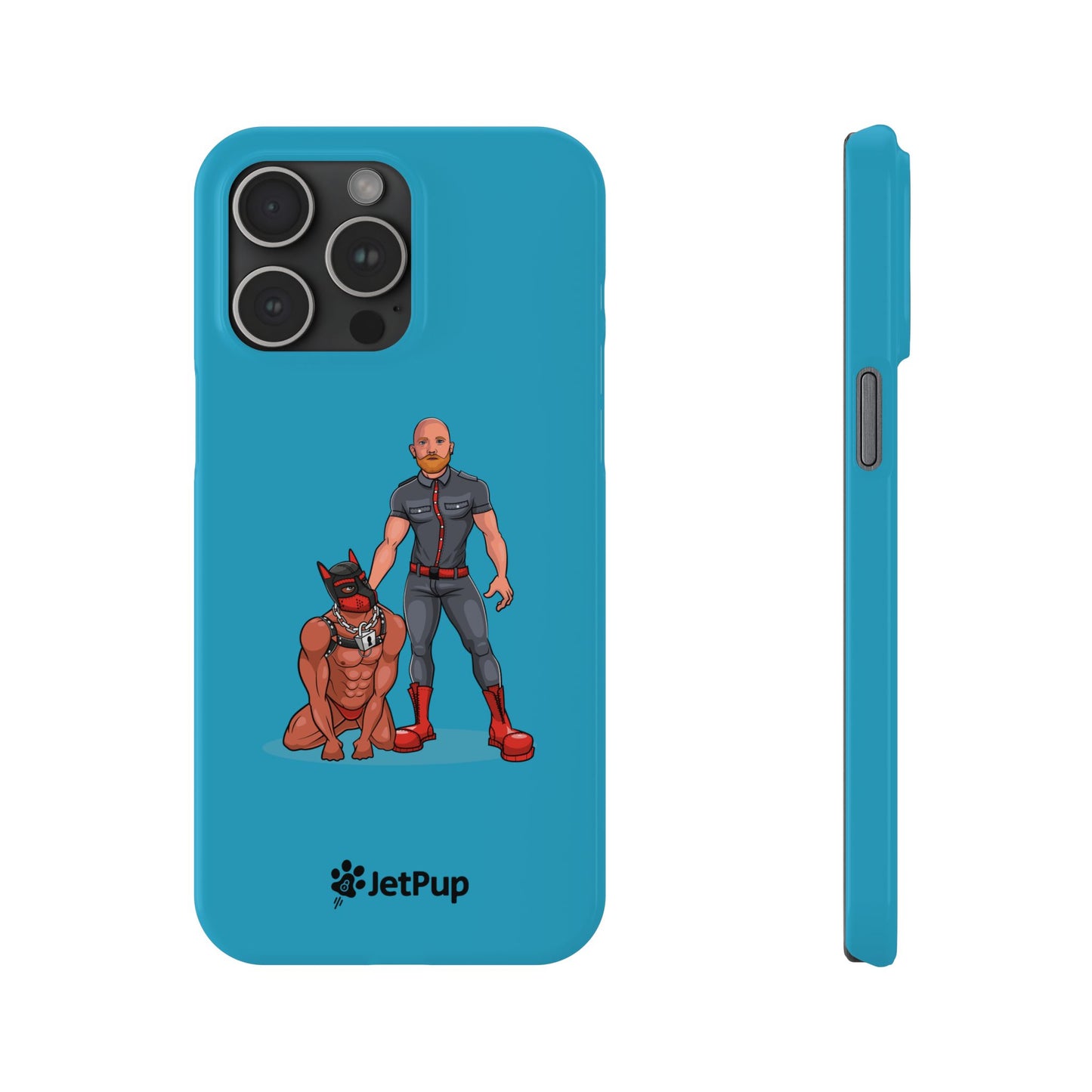 Dad & Pup Slim iPhone Cases - Turquoise