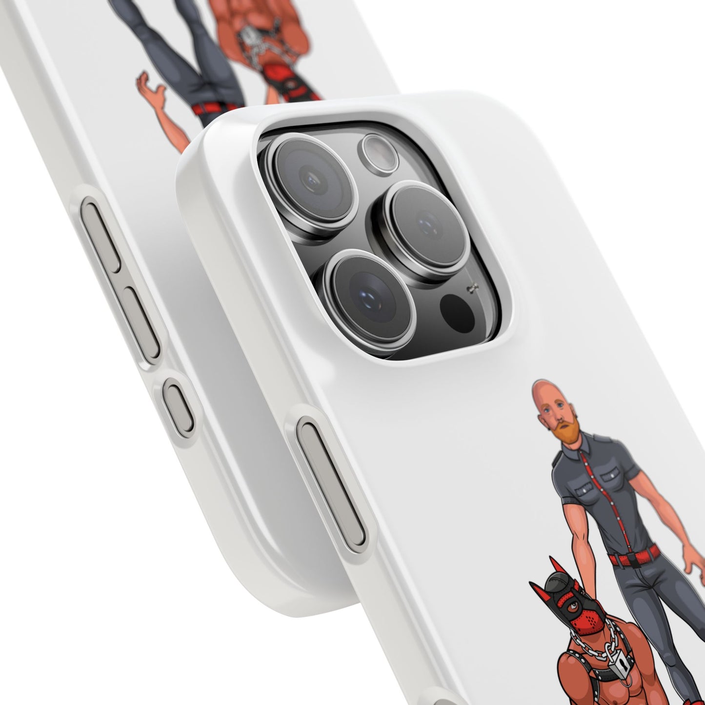Dad & Pup Slim iPhone Cases - White