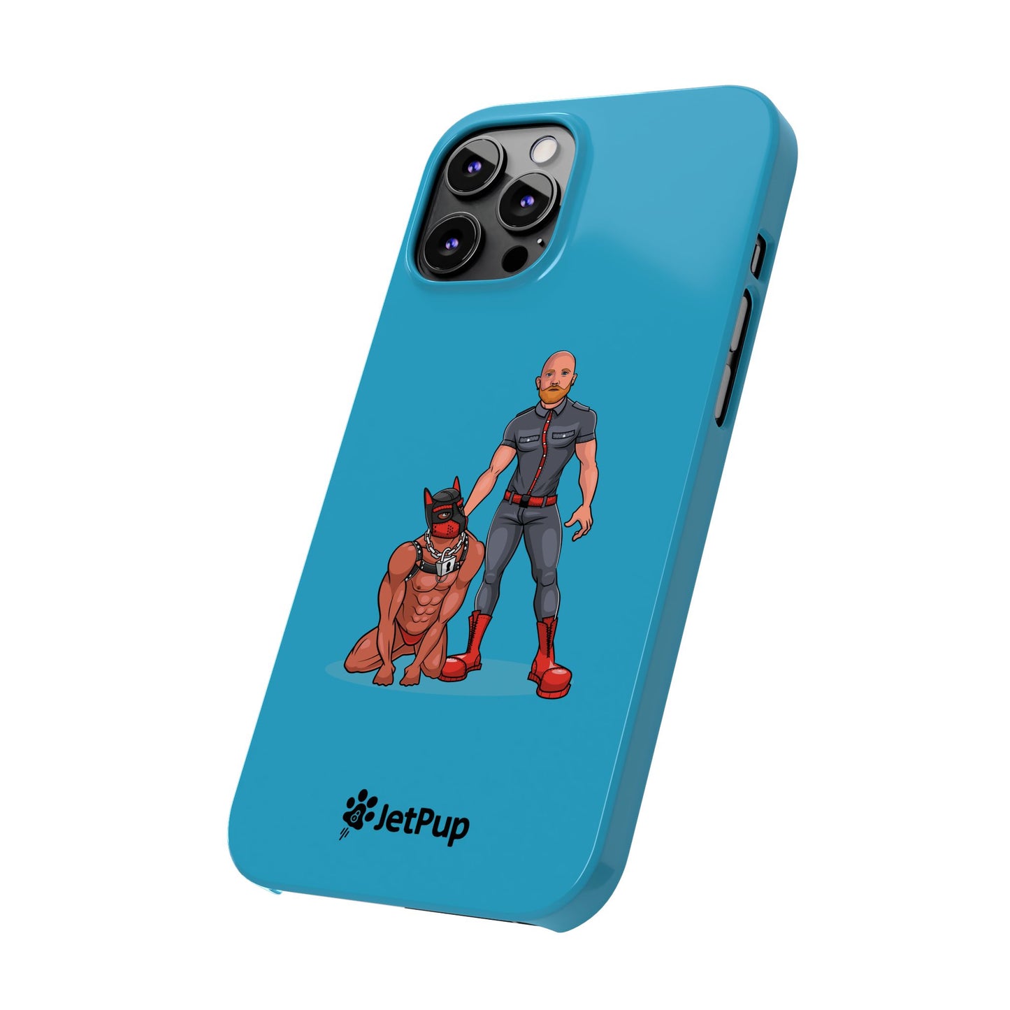 Dad & Pup Slim iPhone Cases - Turquoise