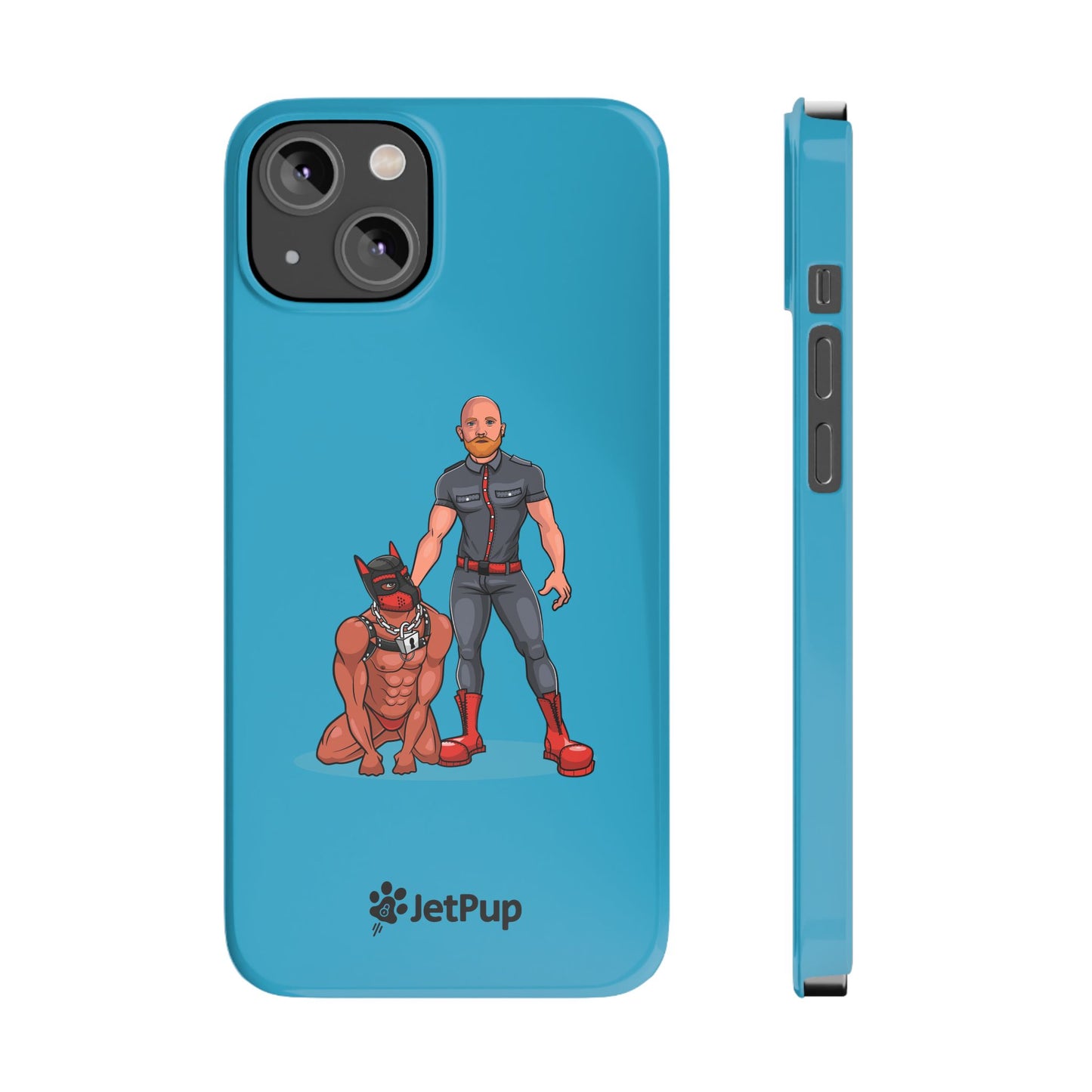 Dad & Pup Slim iPhone Cases - Turquoise