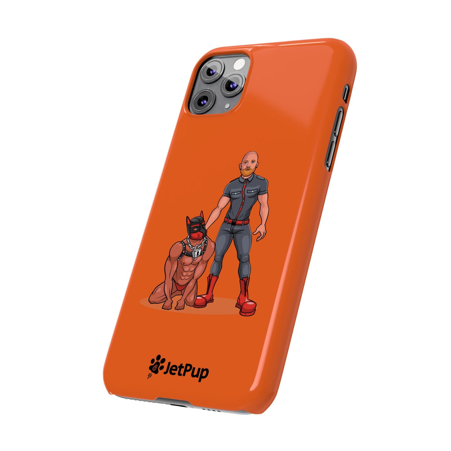 Dad & Pup Slim iPhone Cases - Orange