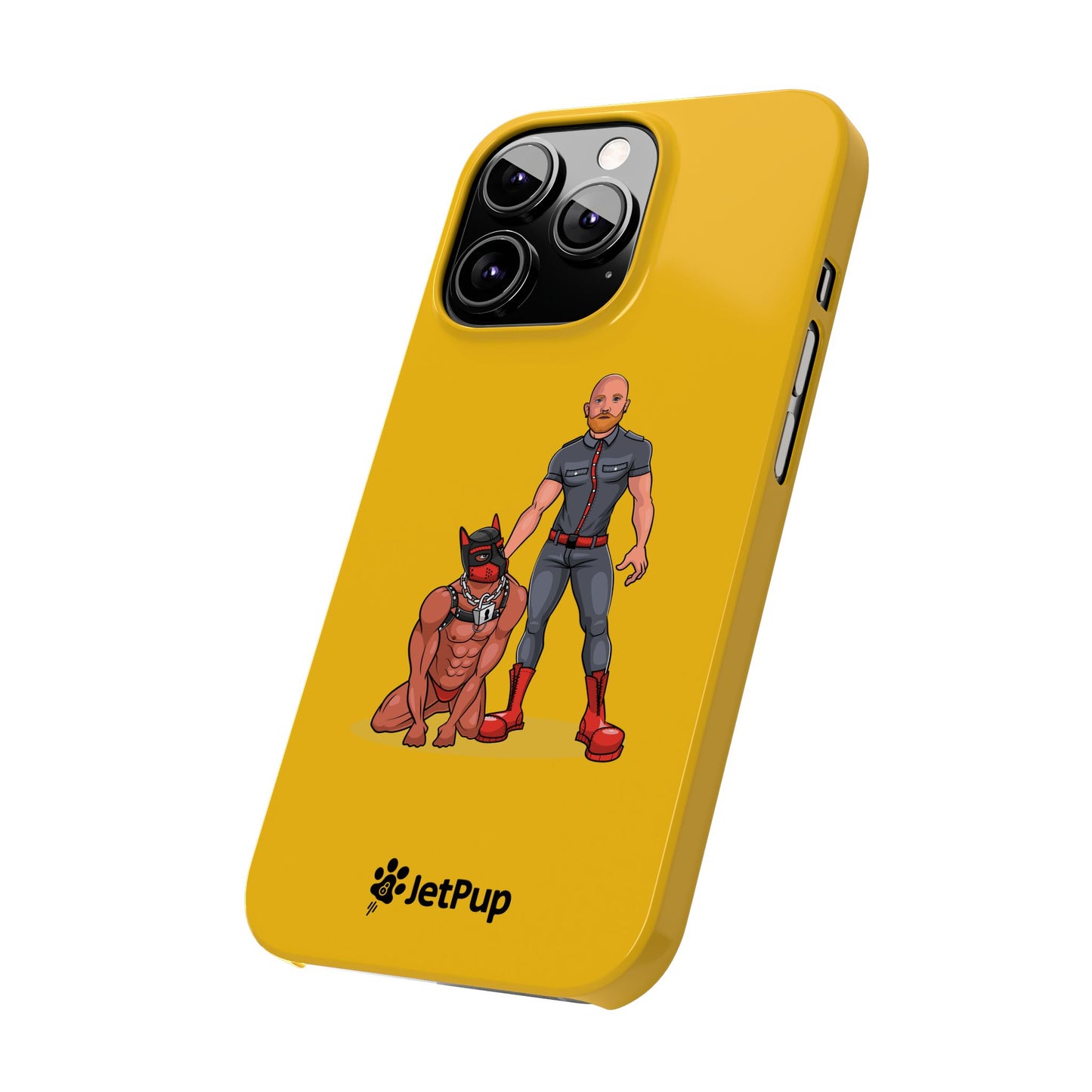 Dad & Pup Slim iPhone Cases - Yellow