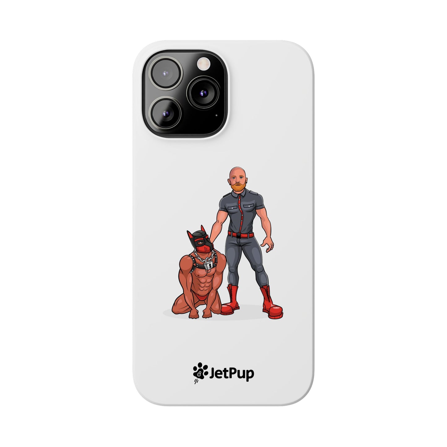 Dad & Pup Slim iPhone Cases - White