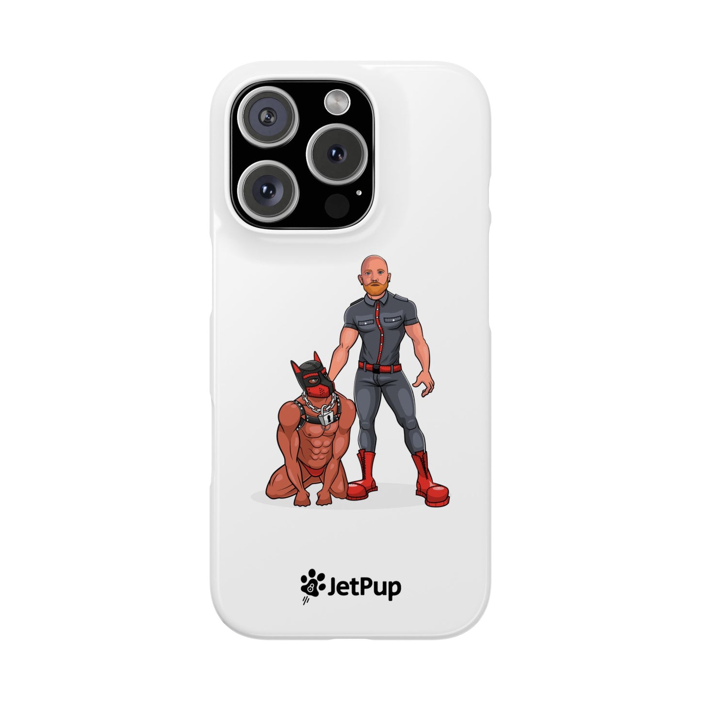 Dad & Pup Slim iPhone Cases - White