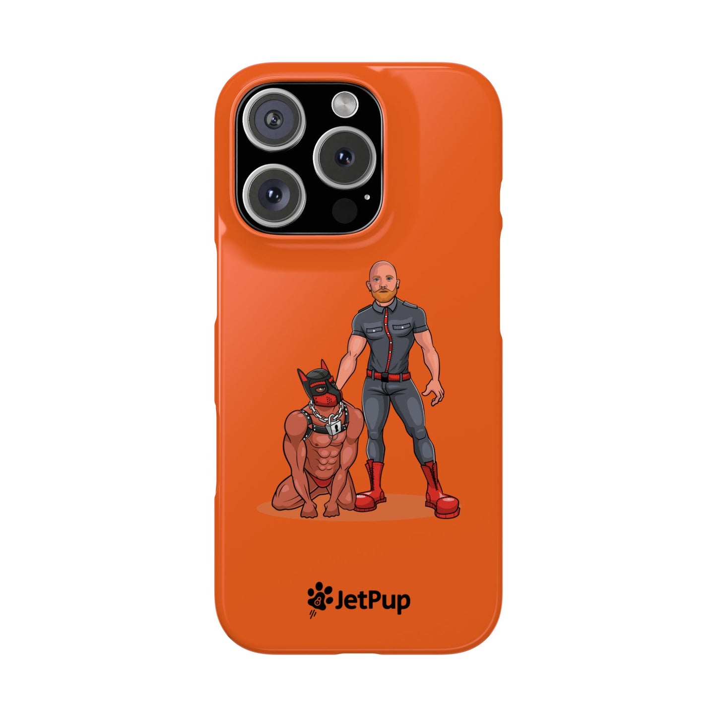 Dad & Pup Slim iPhone Cases - Orange